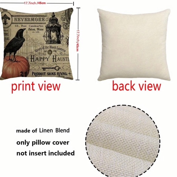 Skull & owl Dark Acedemia Halloween pillow cover - Picture 5 of 9